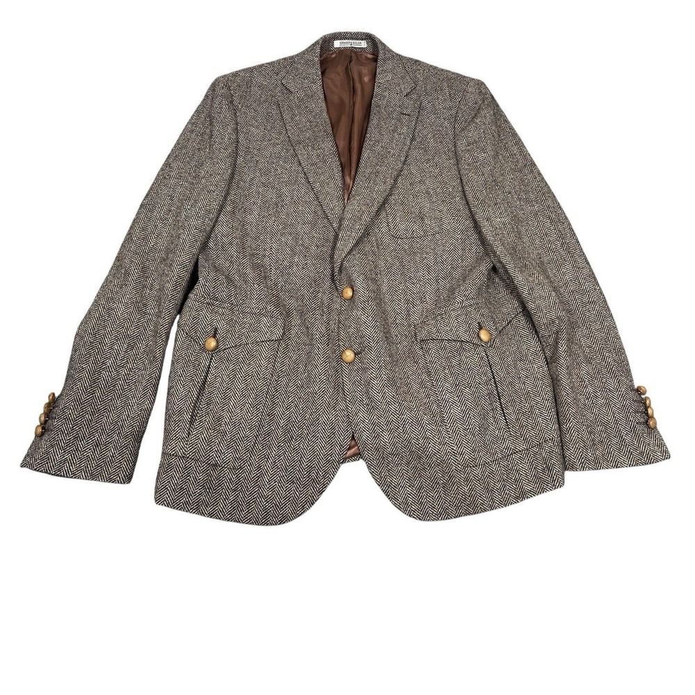 Kormakur & Skjoldur Country Tweed Herringbone Fleck Blazer EU 58 US 42R